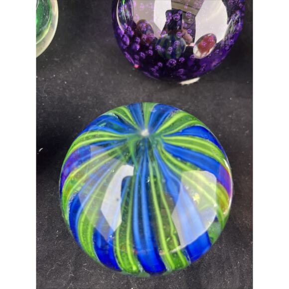 Lot of 6 Vintage / Antique Glass Paperweight art abstract, bubble - Picture 3 of 9